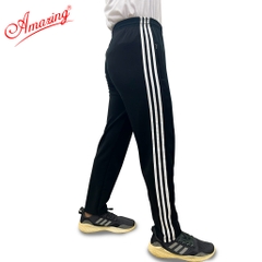 Quần thun thể dục 3 sọc trắng form body Amazing, màu đen và xanh đen , vải thun co giãn 4 chiều, unisex