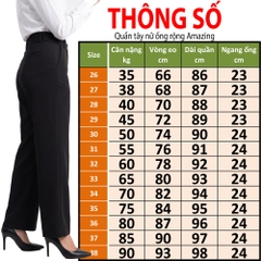 Quần âu nữ ống rộng, màu đen Amazing, dáng suông, vải tuyết mưa cao cấp, mềm, dày, không nhăn, đồng phục học sinh, công sở