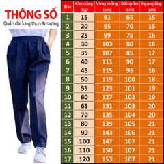 Quần dài đi học lưng thun nguyên vòng Amazing, cho bé trai và bé gái, dáng rộng, form lớn, 2 túi, đồng phục hoc sinh