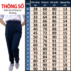 Quần nữ Amazing lưng cao 2 nút đồng phục học sinh vải tuyết mưa dày mềm không nhăn màu xanh đen và đen