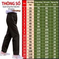 Quần dài học sinh Amazing cho nam và nữ, 2 màu đen và xanh đen, lưng thun sau, xếp 2 ly, dây kéo, form rộng, size tới 110kg