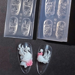 KHUÔN SILICONE DÂU TÂY-KHUÔN NƠ-KHUÔN TIM-KHUÔN SILICONE LÀM CHARM NAIL
