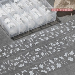 FOIL hoa dán móng tay hộp 10 cuộn-phoi hoa trắng