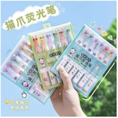 Set Bút Highlight Chân Mèo (set 6 Cây)