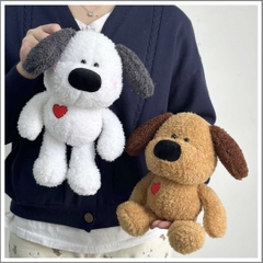 Gấu Chú Chó Thêu Trái Tim 21cm