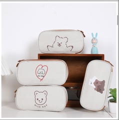 Bóp Viết Gấu Nâu Vải