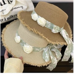 Mũ Cối Đính Hoa Trắng Nơ