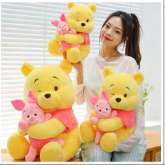 Gấu Pooth Ôm Thỏ Hồng 35cm