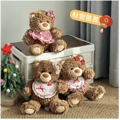 Gấu Nâu Yếm Caro 20cm