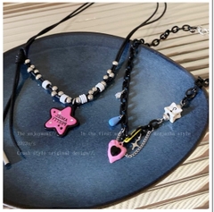 Dây Chuyền Ngôi Sao Trái Tim Hồng