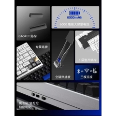 Bàn Phím Cơ Không Dây AL75 Nhôm CNC Anode 3 Mode- Mạch Xuôi - Led RGB - Hotswap 5 Pin - Badget Mạ Vàng 18K - TTKeyboard