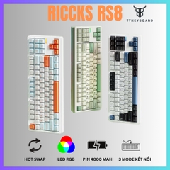 [Hỏa Tốc] Bàn Phím Cơ Riccks RS8 | 3 Mode| Led Viền| Keymap VIA/QMK| Hotswap Mạch Xuôi| Led RGB| TTKeyboard