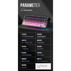 [Hỏa Tốc] Bàn Phím Cơ Không Dây WEIKAV WK75 | 3 Mode | Màn Hình TFT | Led Gầm| Mạch xuôi | LED RGB | TTKeyboard