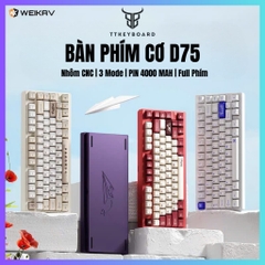 [Hỏa Tốc] Bàn Phím Weikav D75 | Nhôm CNC 3 Mode | Mạch Xuôi | Led RGB | Ball Catch | Họa Tiết Cánh Diều | TTKeyboard