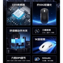 Chuột Gaming Không Dây Leobog GM3 | 3 Mode Kết Nối | Có DOCK Sạc | Polling Rate 1000 hz | TTKeyboard