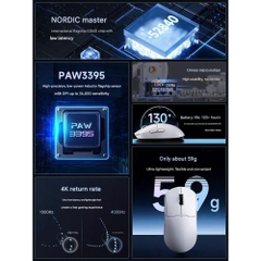 [Hỏa Tốc] Chuột Không Dây Gaming Mchose A5 Series | 3 Mode | PAW3395 -|Trọng Lượng Nhẹ | Polling Rate Lên Tới 4K