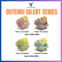 Switch Bàn Phím Cơ Im Lặng Outemu Silent Serie Peach Lime- 5 PIN - Có PreLube - Silent - Tản Led - TTkeyboard