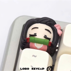 Keycap Lobo Artisan Demon Slayer Thanh Guom Diệt Quỷ| Keycap Custom Bàn Phím Cơ Chất Liệu Resin Cao Cấp