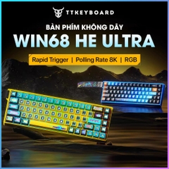 PHÍM CƠ GAMING WIN68 HE ULTRA| Nhôm CNC| Rapid Trigger 0,01 mm| 8000hz |Trục Từ| TTKeyboard
