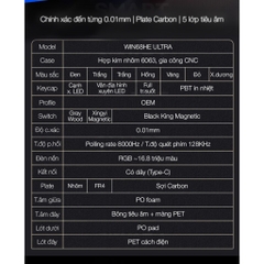 PHÍM CƠ GAMING WIN68 HE ULTRA| Nhôm CNC| Rapid Trigger 0,01 mm| 8000hz |Trục Từ| TTKeyboard