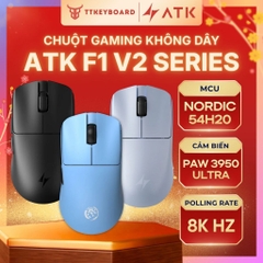 Chuột Gaming Không Dây ATK F1 V2 Series Siêu Nhẹ 38G PAW3950 Ultra Nordic 54H20 Rate 8K