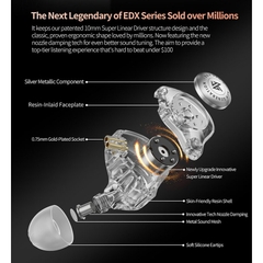 Tai Nghe IN EAR Nhét Tai KZ EDX Pro 2 Super Linear Driver 10mm Chất Âm HiFI Nghe Tạp