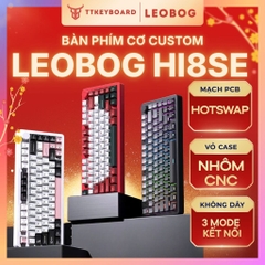 Bàn Phím Cơ Custom Không Dây Leobog Hi8SE, Nhôm CNC 3 Mode, Mạch Xuôi, Led RGB, Hotswap