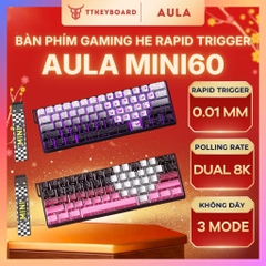Bàn Phím Cơ Gaming Không Dây AULA Mini60 Rapid Trigger Dongle 8000hz 128k Scan Rate 3 Mode TTK