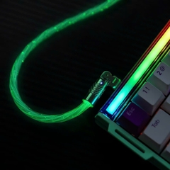 Dây Cáp Xoay 180 Độ 8K Polling Rate (USB A-C) Đa Năng Led RGB Trong Suốt Cho Thiết Bị Gear