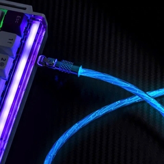 Dây Cáp Xoay 180 Độ 8K Polling Rate (USB A-C) Đa Năng Led RGB Trong Suốt Cho Thiết Bị Gear