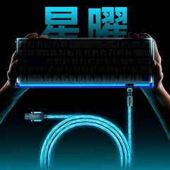 Dây Cáp Xoay 180 Độ 8K Polling Rate (USB A-C) Đa Năng Led RGB Trong Suốt Cho Thiết Bị Gear