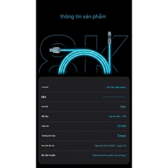 Dây Cáp Xoay 180 Độ 8K Polling Rate (USB A-C) Đa Năng Led RGB Trong Suốt Cho Thiết Bị Gear