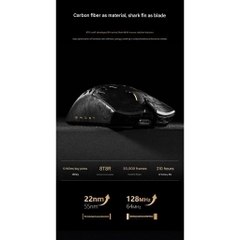 Chuột Gaming ATK Ghost Vỏ Carbon Fiber Paw3950 Ultra Dual 8K MCU Nordic 54H20 Tặng Hộp