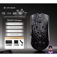 Chuột Gaming ATK Ghost Vỏ Carbon Fiber Paw3950 Ultra Dual 8K MCU Nordic 54H20 Tặng Hộp
