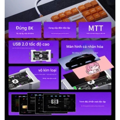 Bộ Chia Cổng Z-Neo HM Hub 8K Nhôm CNC, Màn Hình, 3 Cổng Output 8K Polling Rate