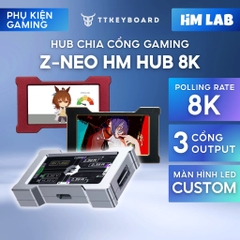 Bộ Chia Cổng Z-Neo HM Hub 8K Nhôm CNC, Màn Hình, 3 Cổng Output 8K Polling Rate