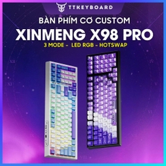 Bàn Phím Cơ Bluetooth Xinmeng X98 Pro V2 Mạch Xuôi 3 Mode Kết Nối Hotswap Led RGB
