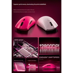 Chuột Không Dây Công Thái Học EWEADN E7 Siêu Nhẹ 1000 Polling Rate Pin 500 mAH