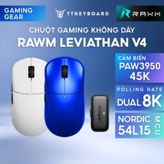 Chuột Gaming Không Dây RAWM Leviathan V4, Dual 8K Rate, MCU Nordic nRF54L15, DPI 45000