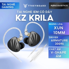 Tai Nghe KZ Krila Có Mic, Màng Loa XUN-10mm, Driver Balanced Armature 30095 Âm V-shape Ấm