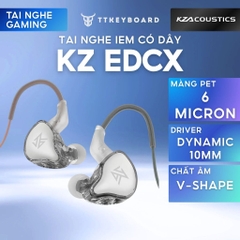 Tai nghe KZ EDCX Có Mic, Driver Dynamic 10mm, Màng PET dày 6 Micron, Cáp Đồng OFC Bền Bỉ