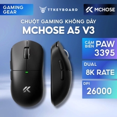 Chuột Không Dây Gaming Mchose A5 V3 Dual 8K Polling Rate Siêu Nhẹ 56G Lớp Phủ Super Glide