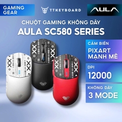 Chuột Không Dây Gaming AULA SC580 3 Mode500mah 6 Mức DPI PAW 3325