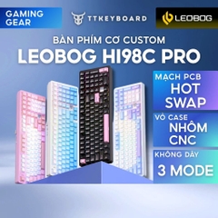 Bàn Phím Cơ Custom Không Dây Leobog Hi98C Pro, Nhôm CNC 3 Mode, Mạch Xuôi, Led RGB, Phím Cơ Hotswap