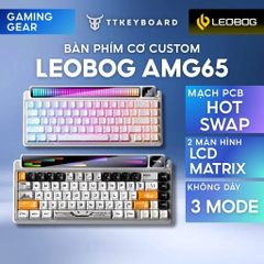 Bàn Phím Cơ Không Dây Leobog AMG65 | 3 Modes | Màn Hình Kép | Pin 8000mah | Cyberboard Leobog | TTKeyboard