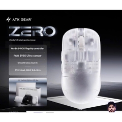Chuột ATK Zero Gaming Không Dây Paw3950 Ultra MCU Nordic Trong Suốt Dual 8K Siêu Nhẹ 39G