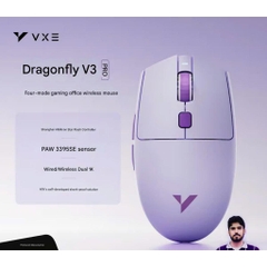 Chuột ATK VXE V3 Gaming Không Dây 3 Mode Paw3395SE Dual 1K Shape G304 Lớp Phủ Ecoat