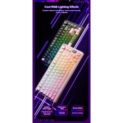 Bàn Phím Cơ Không Dây Aula S75 Pro - Có Màn Led Tùy Chỉnh - Led RGB Xuôi - 3 Mode Kết Nối Tiện Lợi