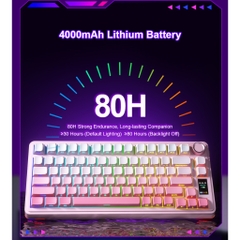 Bàn Phím Cơ Không Dây Aula S75 Pro - Có Màn Led Tùy Chỉnh - Led RGB Xuôi - 3 Mode Kết Nối Tiện Lợi