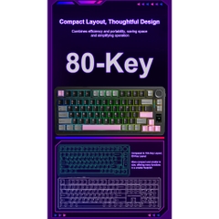 Bàn Phím Cơ Không Dây Aula S75 Pro - Có Màn Led Tùy Chỉnh - Led RGB Xuôi - 3 Mode Kết Nối Tiện Lợi